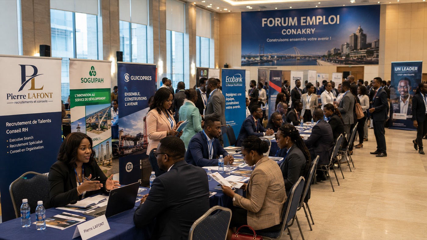 Stand Pierre Lafont au Forum Emploi de Conakry