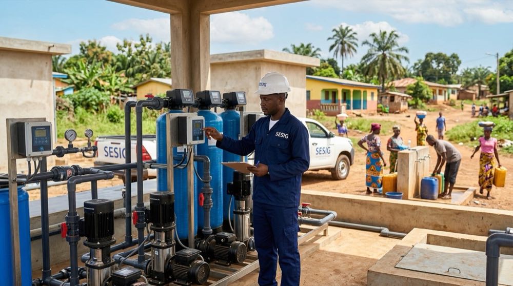Station de traitement de l'eau installée par SESIG