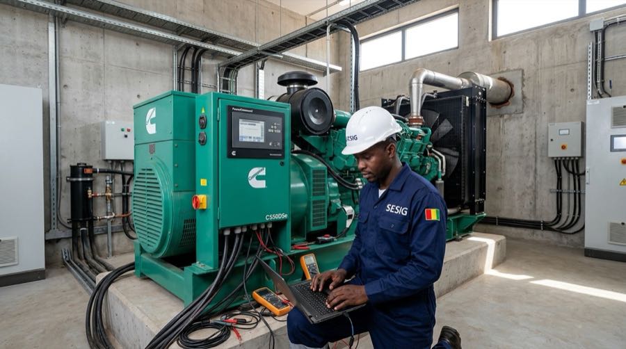 Mise en service d'un groupe électrogène industriel