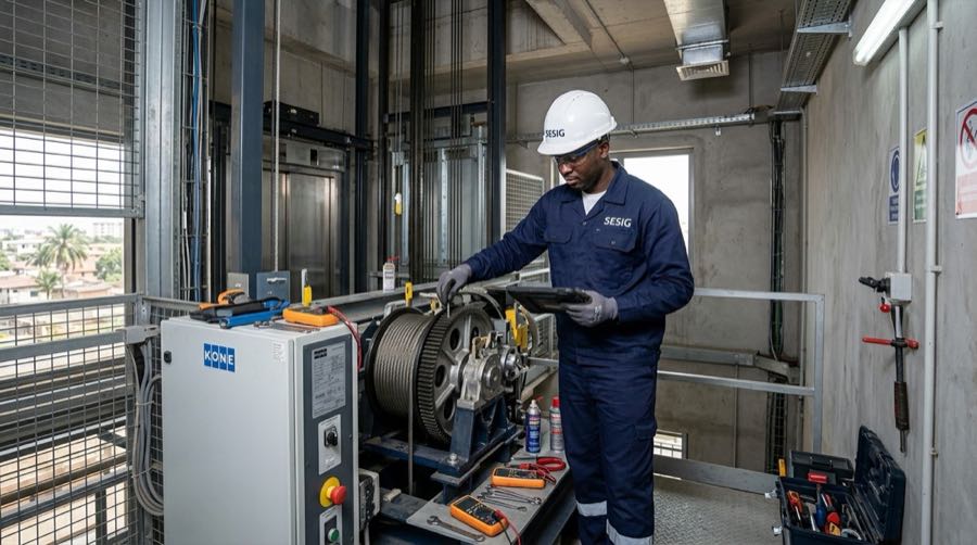 Maintenance d'une machinerie d'ascenseur