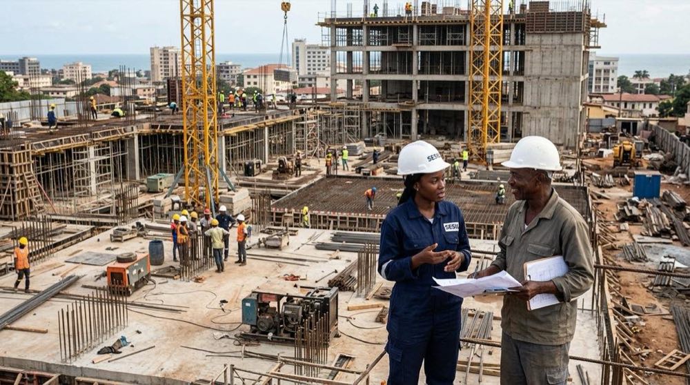 Chantier de construction suivi par les équipes SESIG